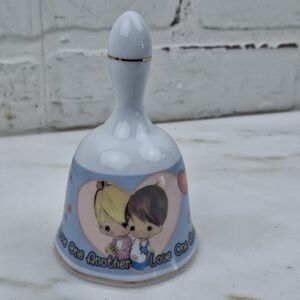 Precious Moments 4 inch Love One Another Collector's Bell Valentine Gold